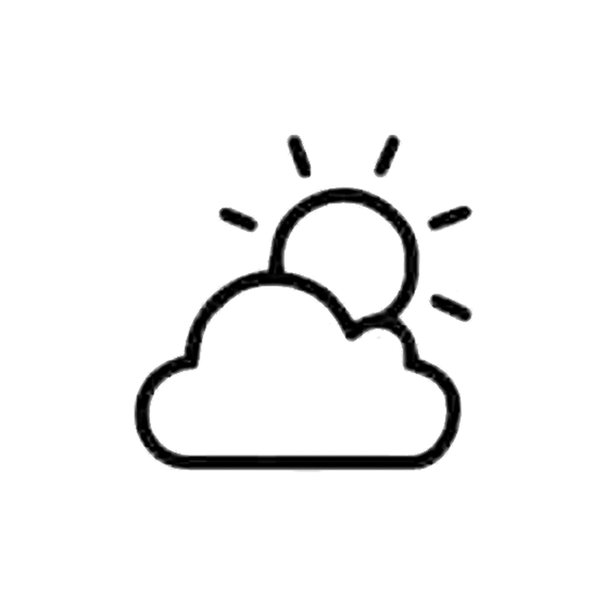 Zwarte Zon met Wolk tijdelijke tattoo van INKC, 5x5 cm (A-072)