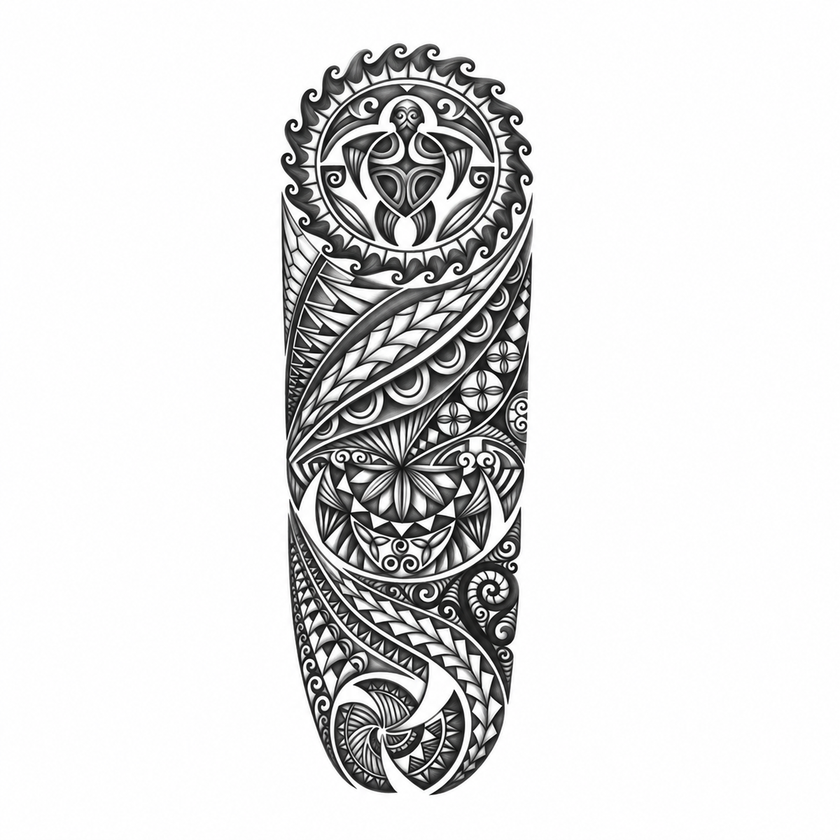 INKC GZQB-007 lichte zwart-grijze tijdelijke tattoo sleeve