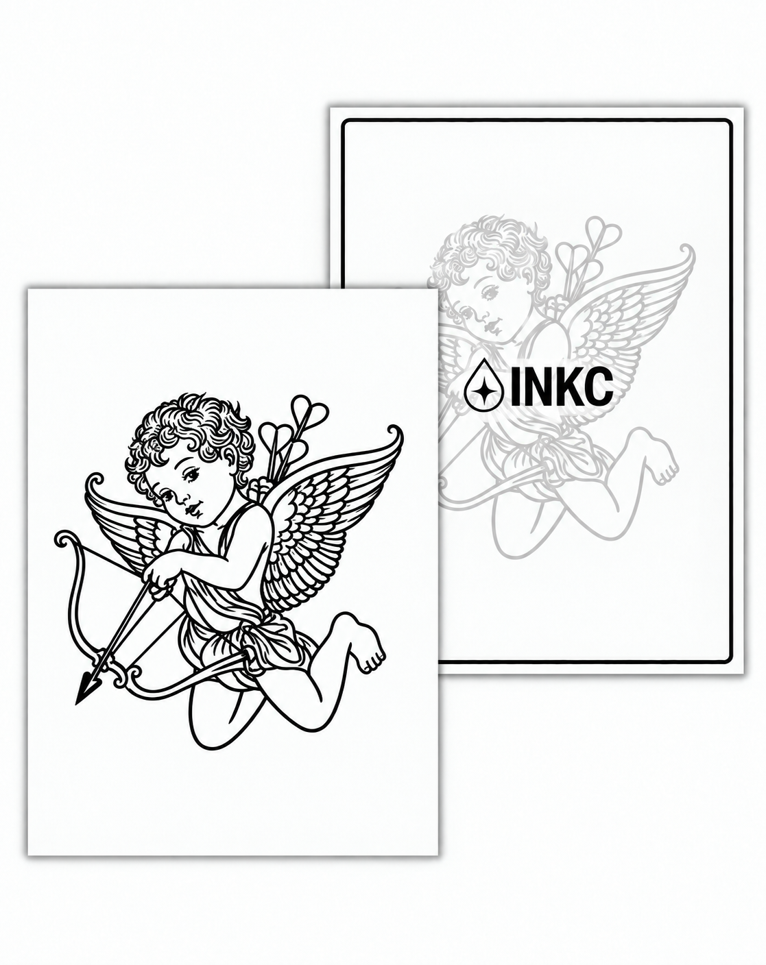 INKC GZX-044 Cupido met Pijl en Boog tijdelijke tattoo, 8 x 11 cm