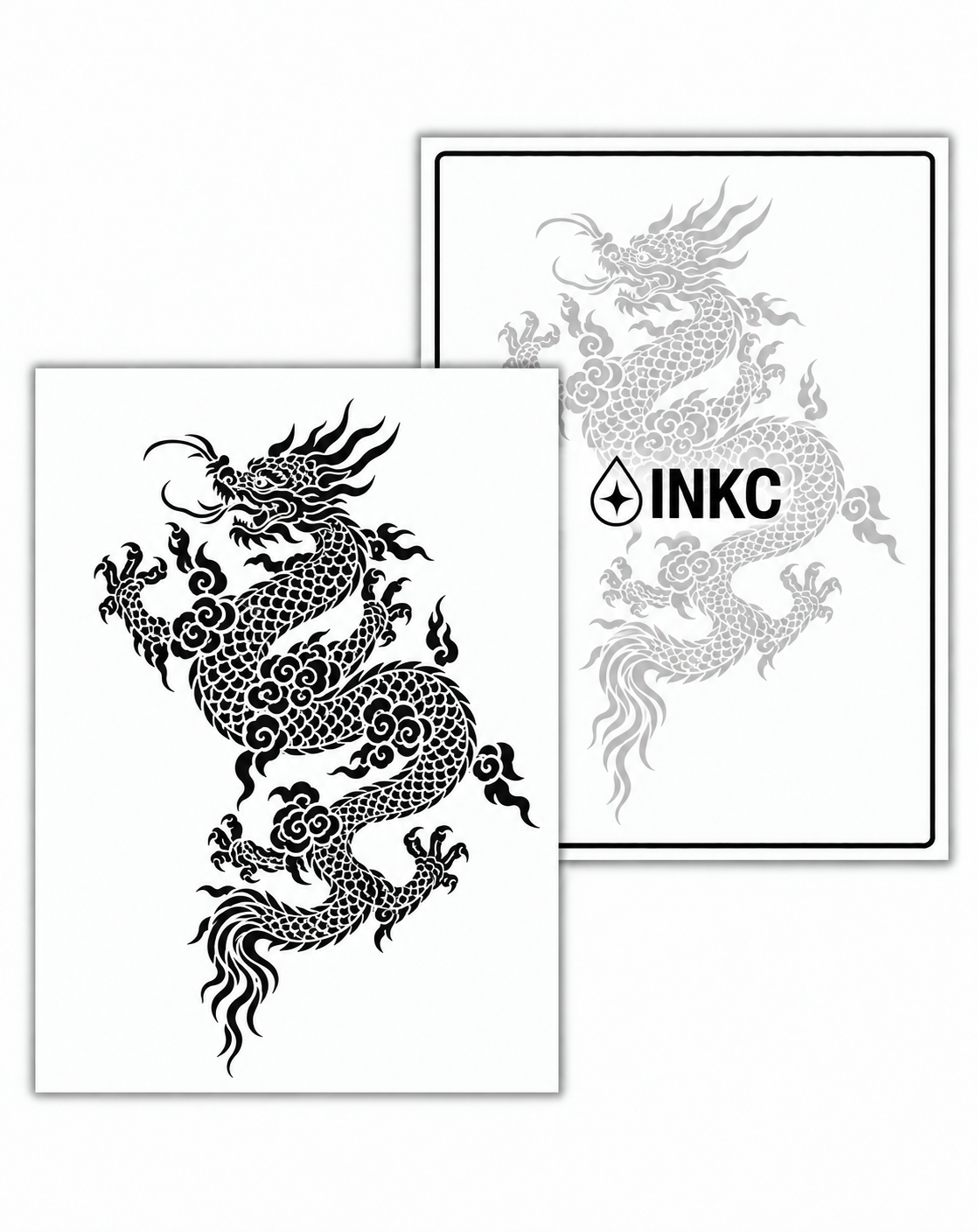 INKC GZX-087 Draak tussen Wolken tijdelijke tattoo, 8 x 11 cm