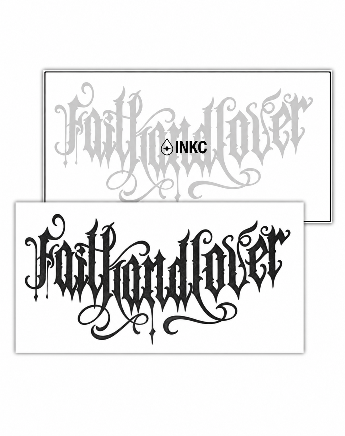 Faith and Love – tijdelijke tattoo 15 x 28 cm – INKC GZXT-001