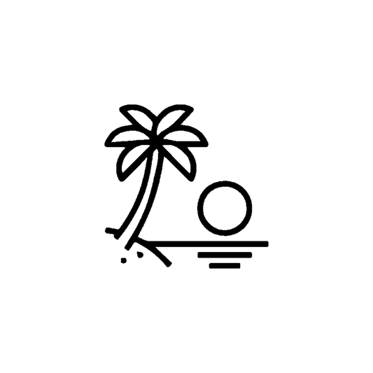 Zwarte Palmboom met Zon tijdelijke tattoo van INKC, 5x5 cm (A-068)