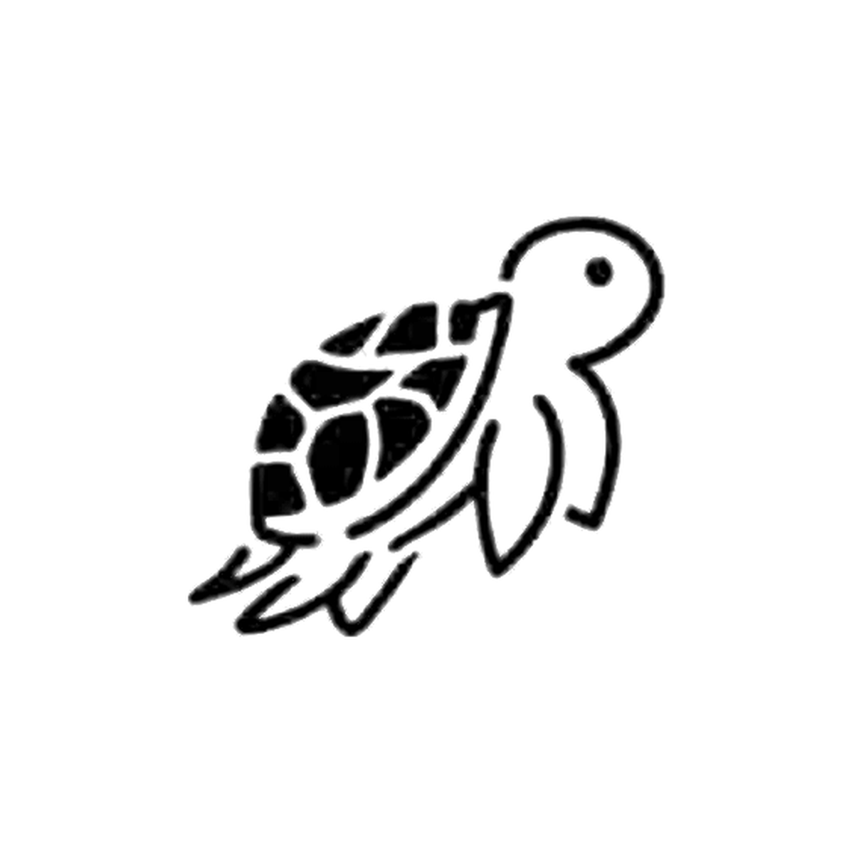 Zwarte Zeeschildpad tijdelijke tattoo van INKC, 5x5 cm (A-069)