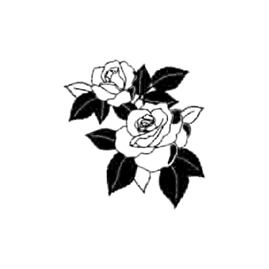 Zwarte Rozen Duo tijdelijke tattoo van INKC, 5x5 cm (A-071)