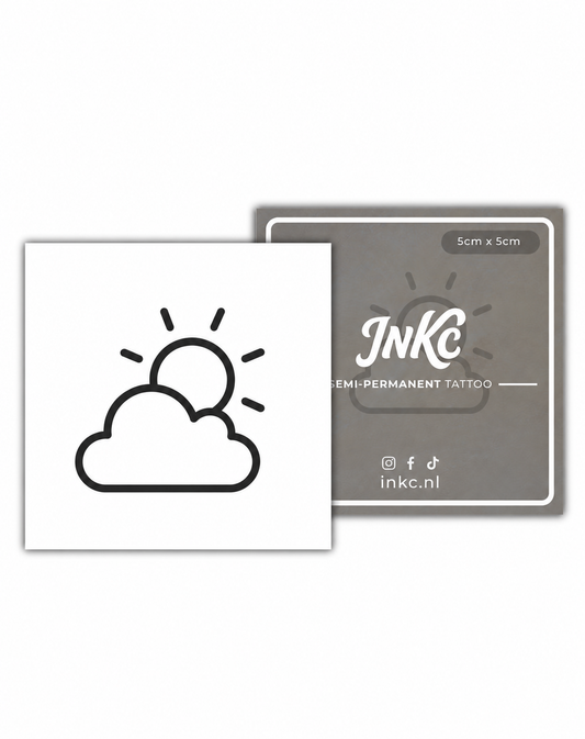Zon met Wolk tijdelijke tattoo van INKC