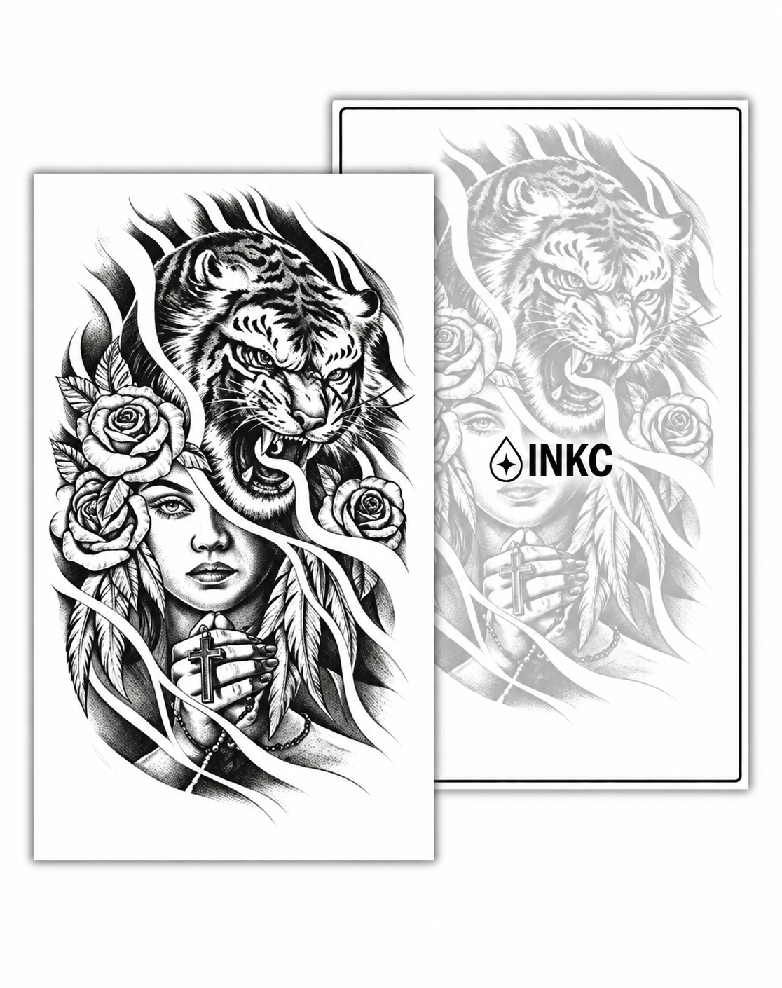Tijger en Vrouw met Roos – INKC GZ-1082
