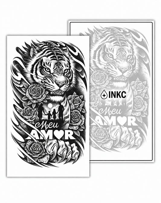 Tijgerfamilie en Liefde tijdelijke tattoo van INKC