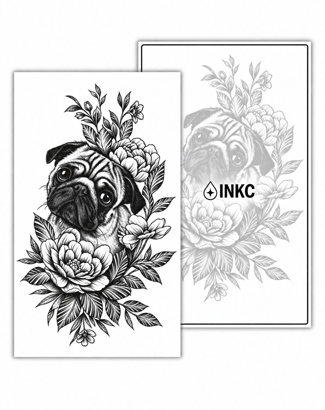 Mopshond met Bloemen – INKC GZ-1108