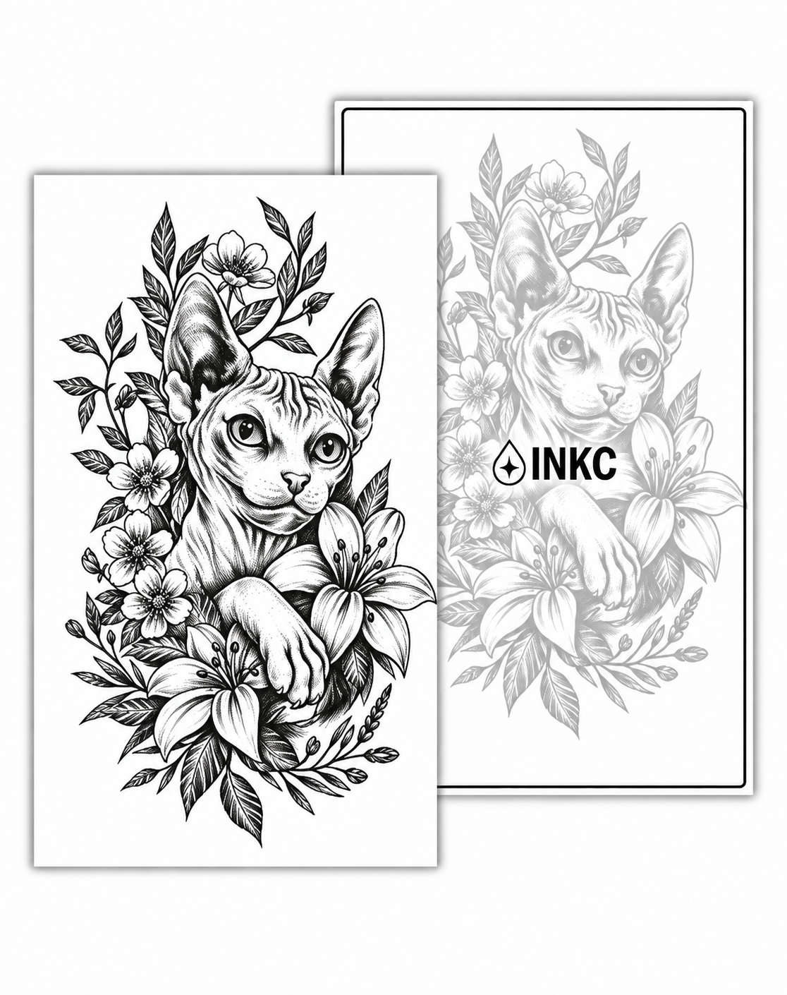Sphynxkat met Bloemen – INKC GZ-1109