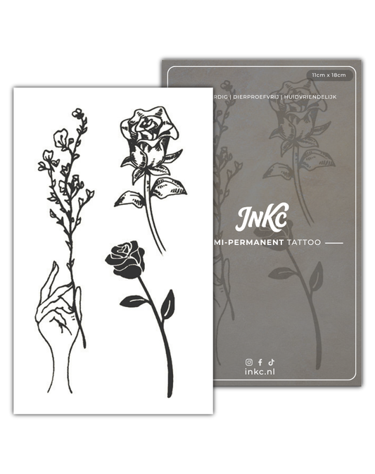 Bloemen Roos met Hand