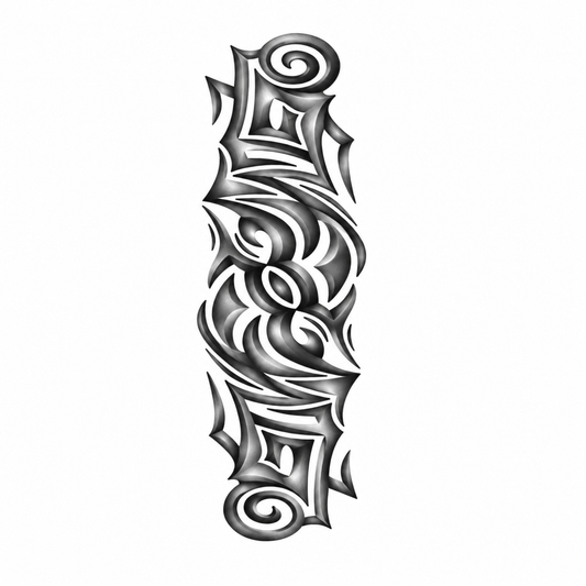 INKC GZQB-006 lichte zwart-grijze tijdelijke tattoo sleeve