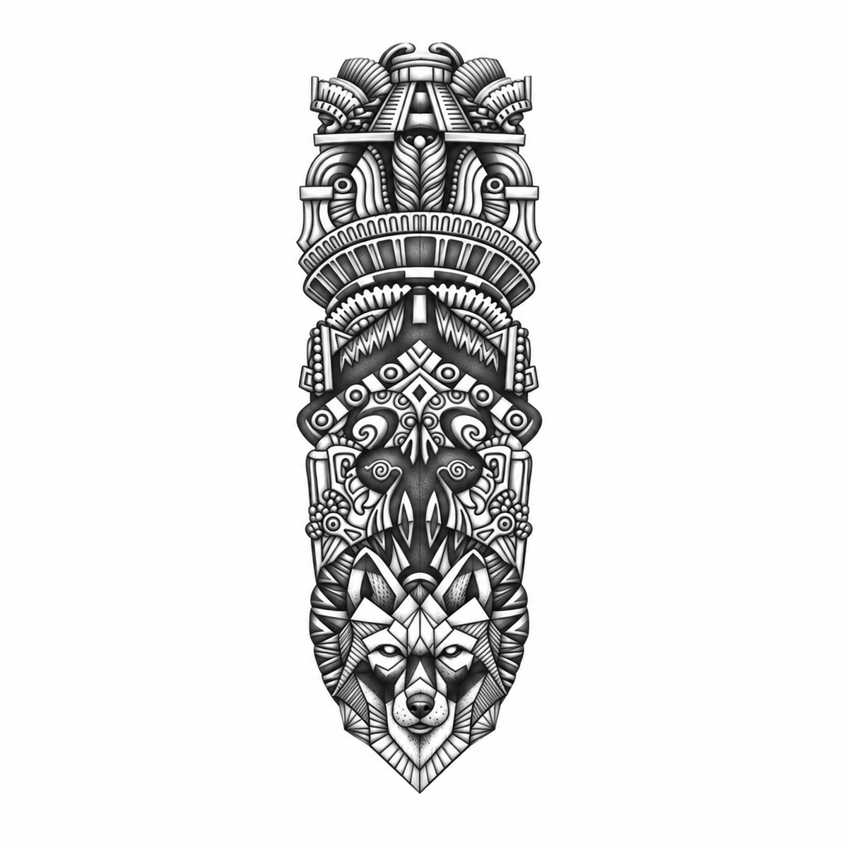 INKC GZQB-008 lichte zwart-grijze tijdelijke tattoo sleeve