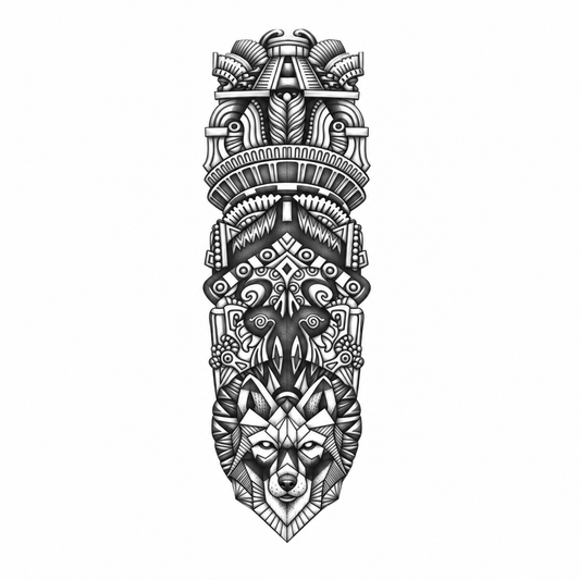 INKC GZQB-008 lichte zwart-grijze tijdelijke tattoo sleeve