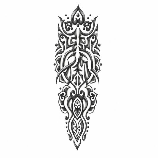 INKC GZQB-019 lichte zwart-grijze tijdelijke tattoo sleeve