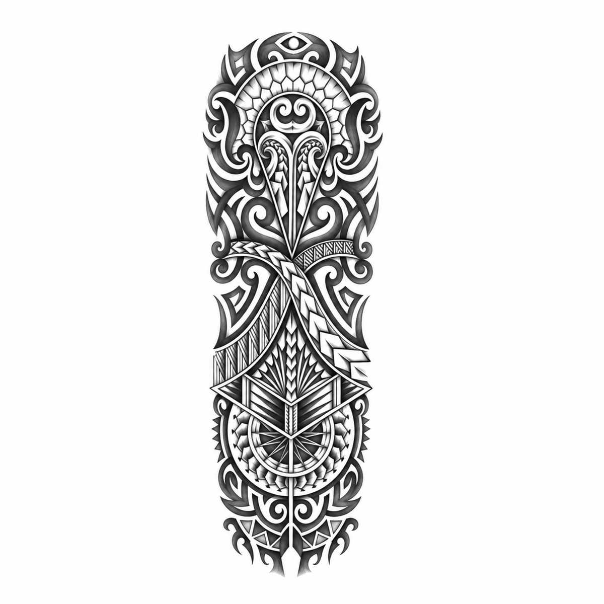 INKC GZQB-028 lichte zwart-grijze tijdelijke tattoo sleeve