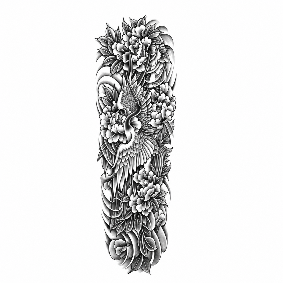 INKC GZQB-030 lichte zwart-grijze tijdelijke tattoo sleeve