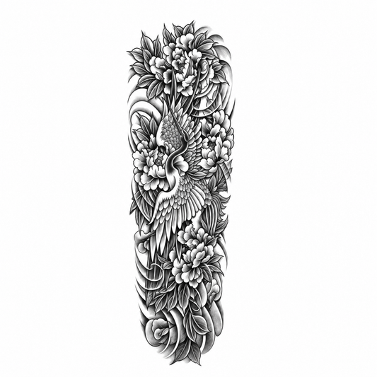 INKC GZQB-030 lichte zwart-grijze tijdelijke tattoo sleeve