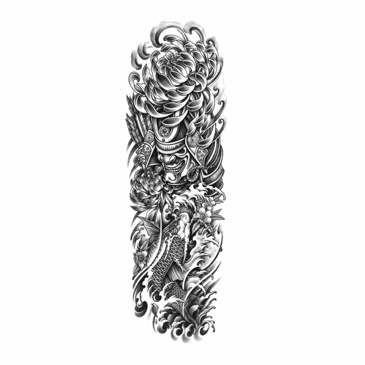 INKC GZQB-032 lichte zwart-grijze tijdelijke tattoo sleeve