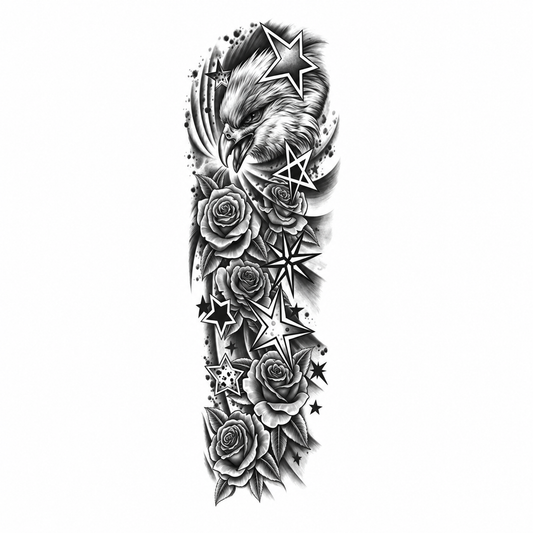 INKC GZQB-035 lichte zwart-grijze tijdelijke tattoo sleeve