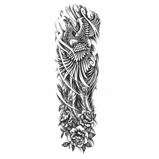 INKC GZQB-047 lichte zwart-grijze tijdelijke tattoo sleeve