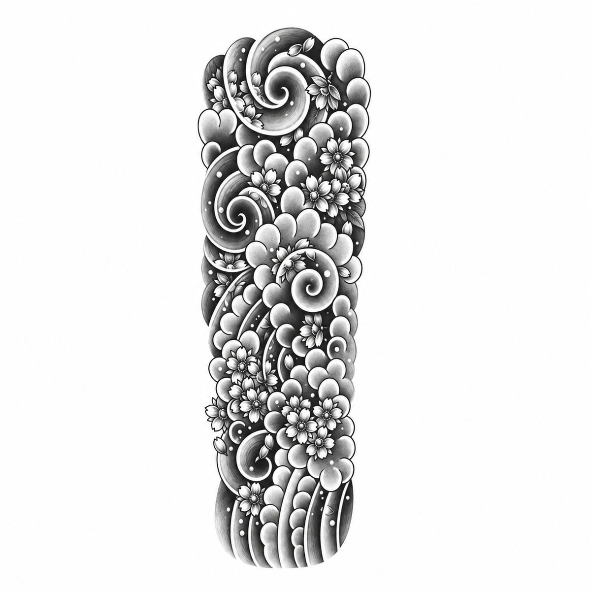 INKC GZQB-075 lichte zwart-grijze tijdelijke tattoo sleeve
