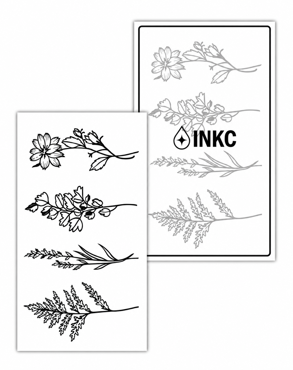 Bloemen Set GZS-082 – tijdelijke tattoos 7 x 11 cm – INKC