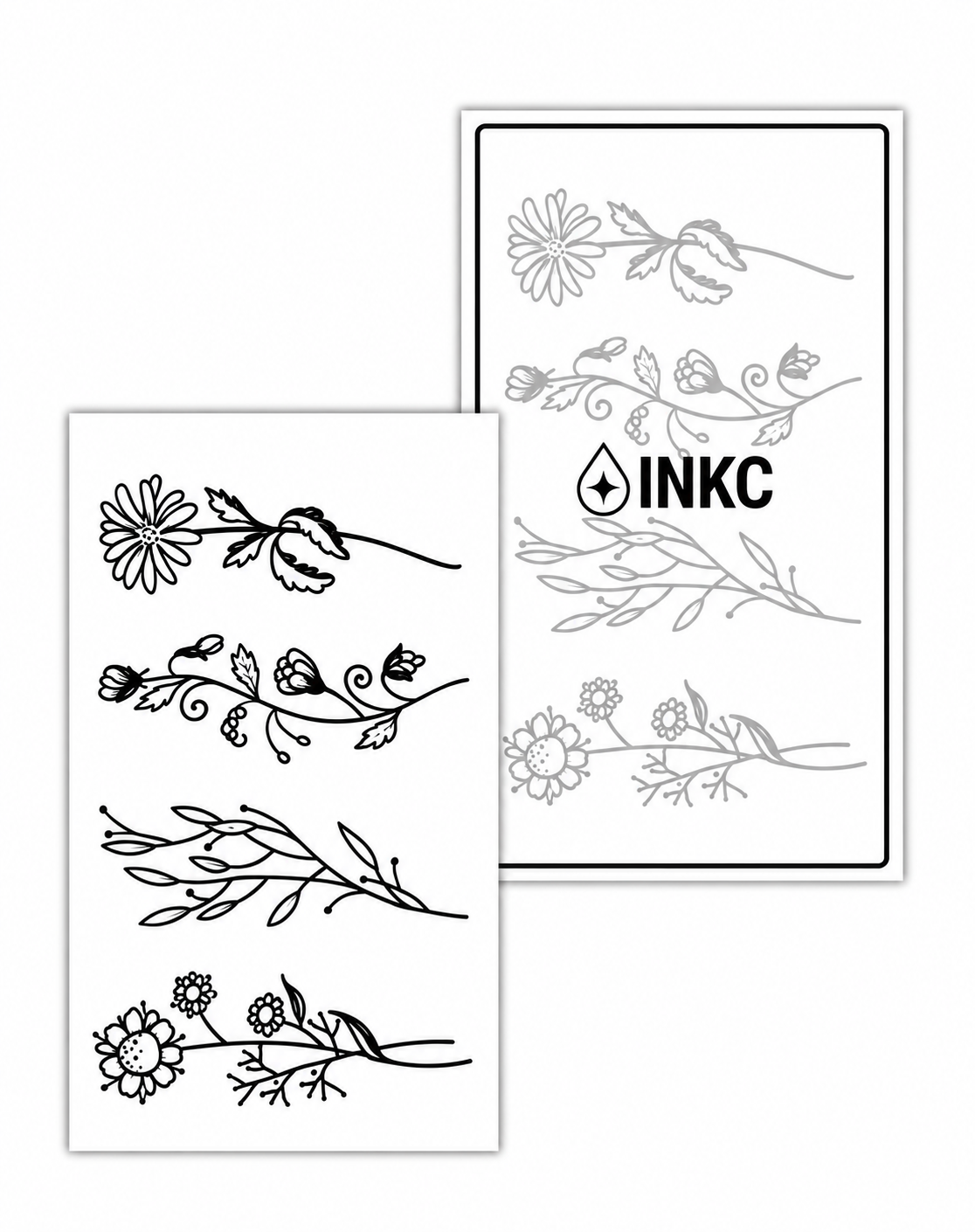 Bloemen Set GZS-086 – tijdelijke tattoos 7 x 11 cm – INKC