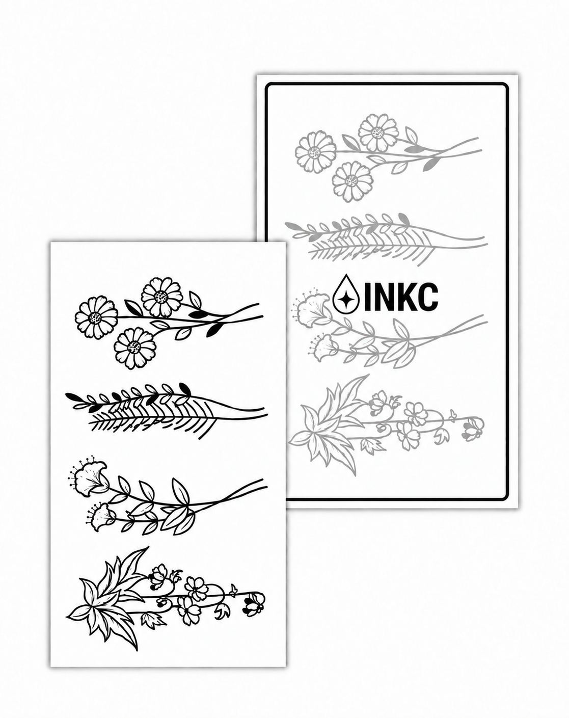 Bloemen Set GZS-095 – tijdelijke tattoos 7 x 11 cm – INKC