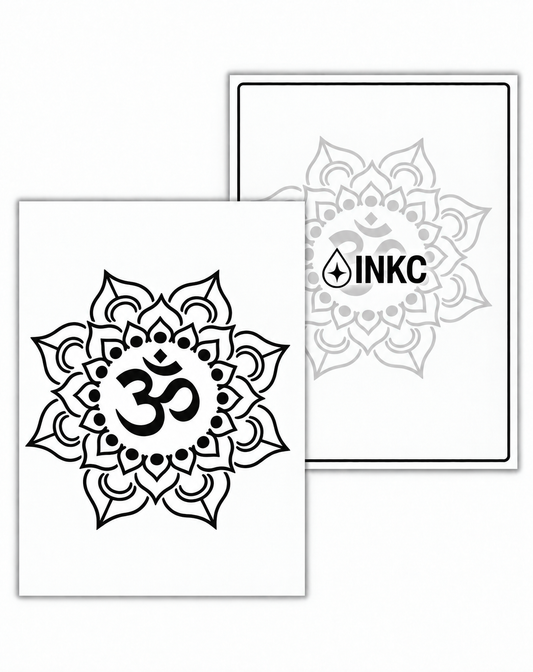 INKC GZX-007 Om Mandala tijdelijke tattoo, 8 x 11 cm