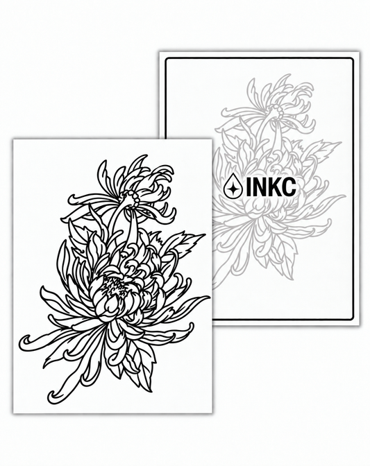 INKC GZX-008 Chrysanten tijdelijke tattoo, 8 x 11 cm