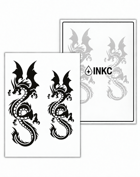 INKC GZX-009 Draken Duo Set tijdelijke tattoo, 8 x 11 cm