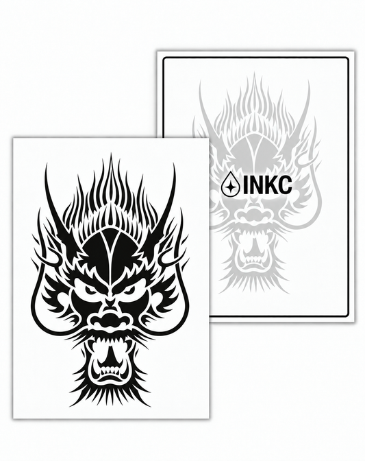 INKC GZX-022 Drakenkop tijdelijke tattoo, 8 x 11 cm