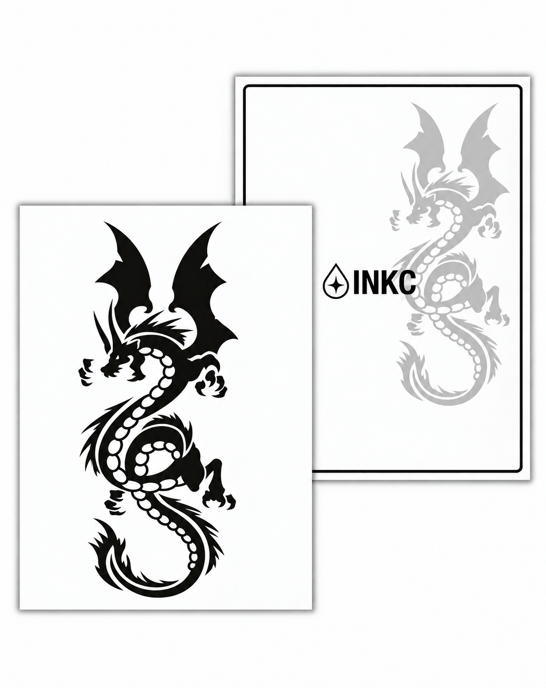 INKC GZX-025 Gevleugelde Draak tijdelijke tattoo, 8 x 11 cm