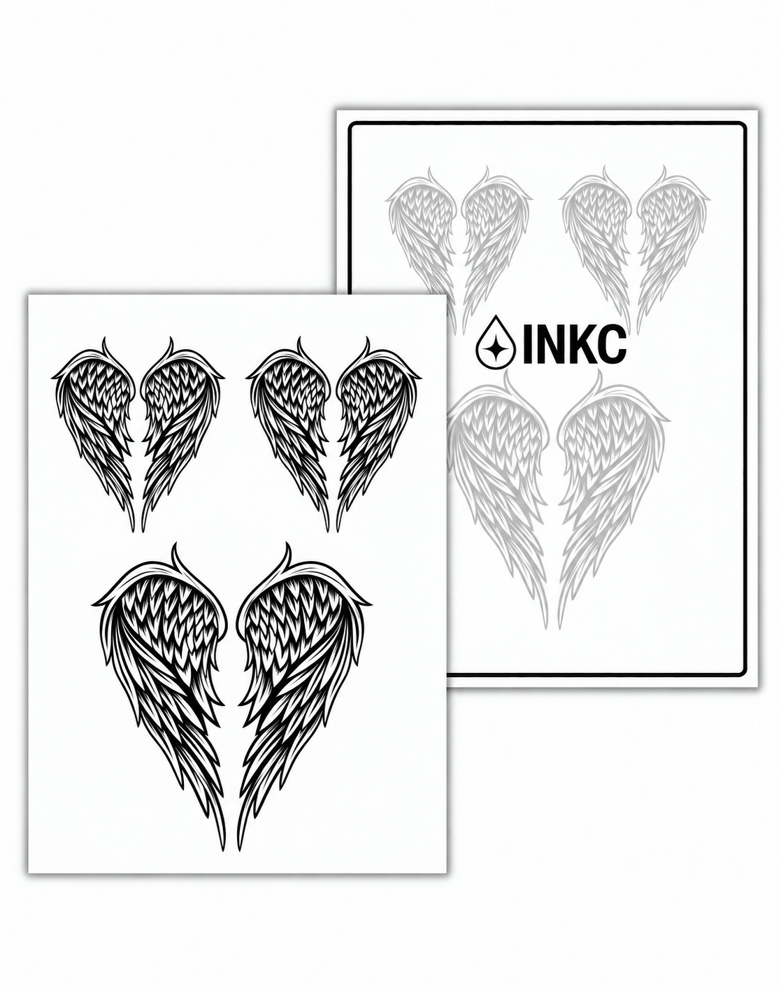INKC GZX-029 Engelenvleugels Set tijdelijke tattoo, 8 x 11 cm