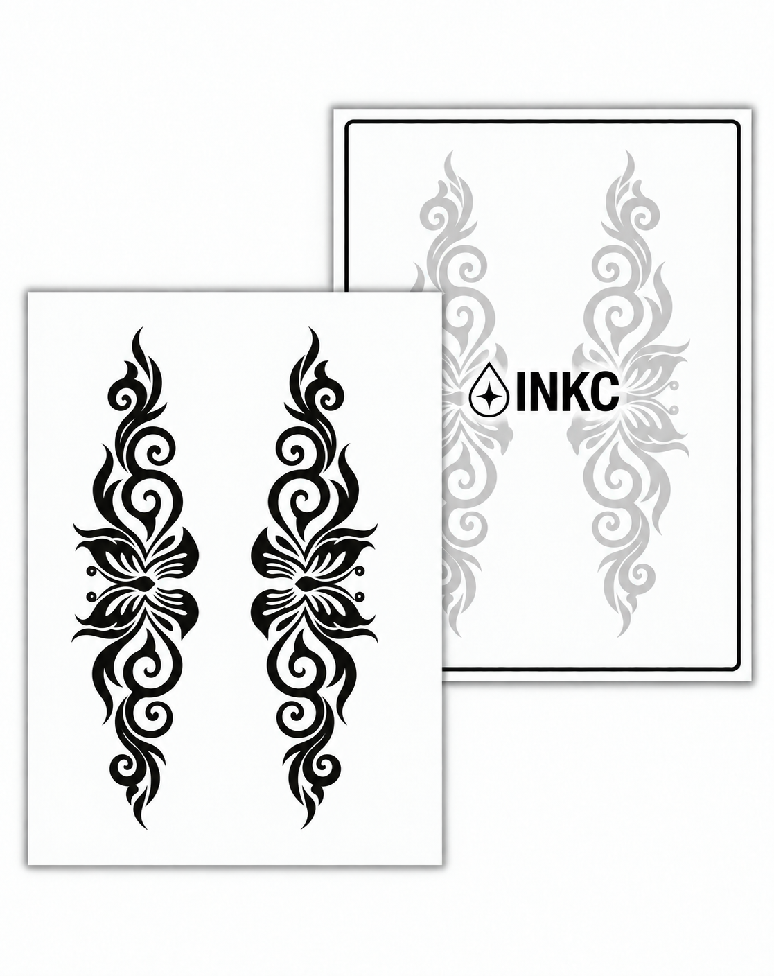 INKC GZX-031 Tribal Bloemenornamenten tijdelijke tattoo, 8 x 11 cm