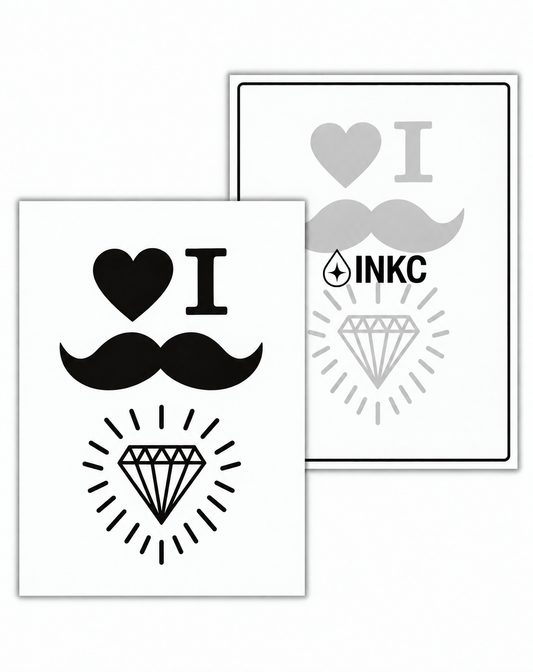 INKC GZX-036 Hart & Diamant Symbolen Set tijdelijke tattoo, 8 x 11 cm