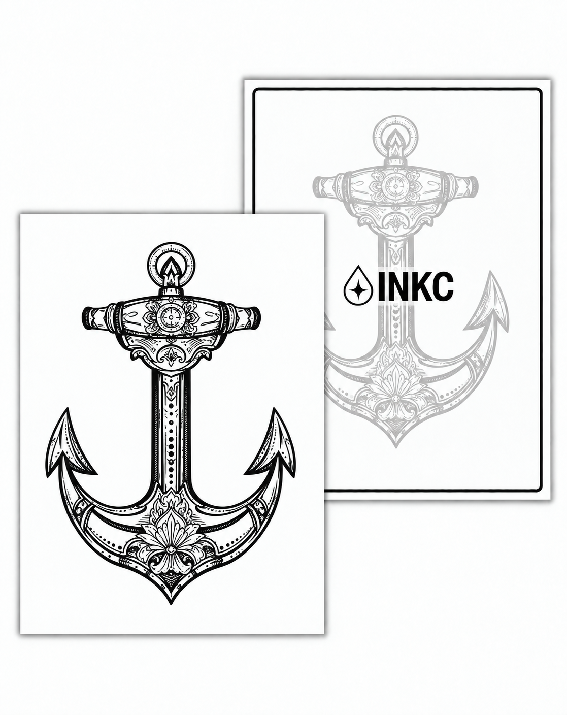 INKC GZX-064 Sierlijk Anker tijdelijke tattoo, 8 x 11 cm