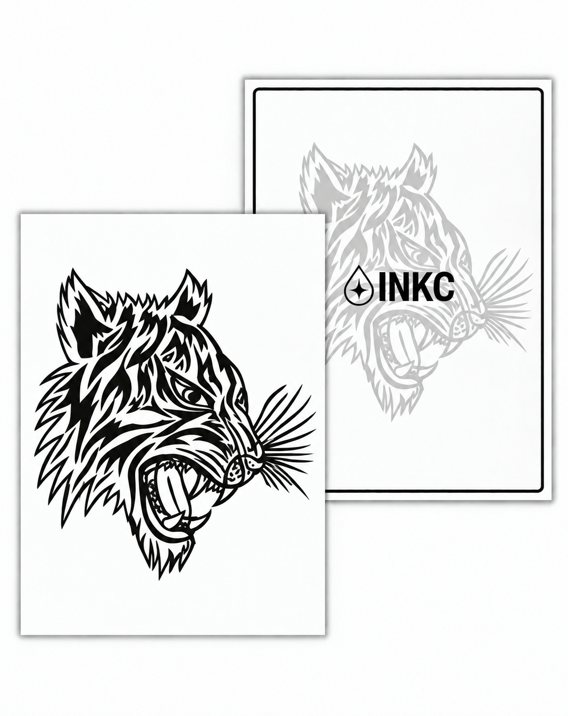 INKC GZX-094 Tribal Tijgerkop tijdelijke tattoo, 8 x 11 cm